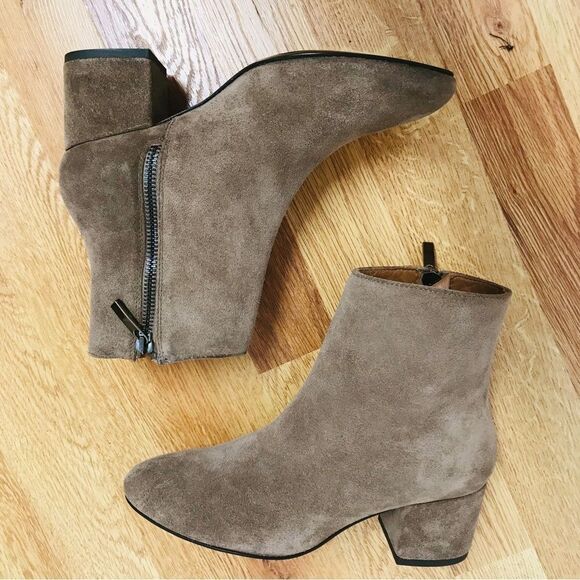 THURSDAY BOOT CO Highline Taupe Suede Ankle Boot Bootie Chunky Heel Size 5 New - Picture 9 of 11